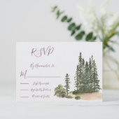 Waterverf Woodland Wedding-antwoordkaarten RSVP (Staand voorkant)