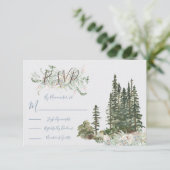 Waterverf Woodland Wedding-antwoordkaarten RSVP (Staand voorkant)
