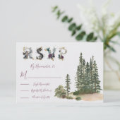 Waterverf Woodland Wedding-antwoordkaarten RSVP Kaart (Staand voorkant)
