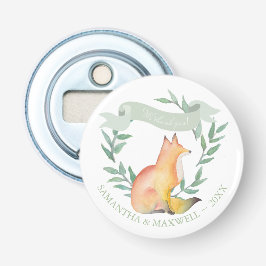 Waterverf Woodland Wedding Favor Button Flesopener