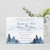 Waterverf Woodland Wedding Invitation Kaart (Staand voorkant)