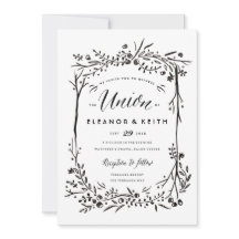Waterverf Woodland Wedding Invitation - Unie
