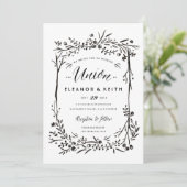 Waterverf Woodland Wedding Invitation - Unie Kaart (Staand voorkant)