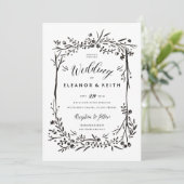 Waterverf Woodland Wedding Invitation Update Kaart (Staand voorkant)