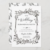 Waterverf Woodland Wedding Invitation Update Kaart (Voorkant / Achterkant)