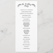 Waterverf Woodland Wedding Program - Bijgewerkt Programmakaart (Achterkant)