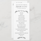 Waterverf Woodland Wedding Program - Bijgewerkt Programmakaart (Voorkant / Achterkant)