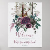 Waterverf Woodland Wedding Welcome Sign Poster (Voorkant)
