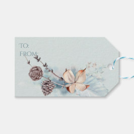 Waterverf Woodland White Goats Cadeaulabel