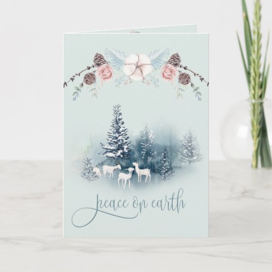 Waterverf Woodland White Goats Kaart (Voorkant)