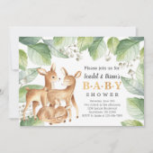 Waterverf Woodland Wild Deer Baby shower Kaart (Voorkant)