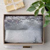 Waterverf Woodland Winter Herten Tissuepapier (Geschenk)