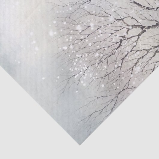 Waterverf Woodland Winter Herten Tissuepapier (Detail)