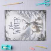 Waterverf Woodland Winter Herten Tissuepapier (Craft)