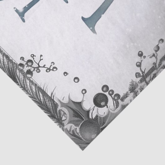 Waterverf Woodland Winter Herten Tissuepapier (Detail)