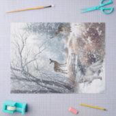 Waterverf Woodland Winter Herten Tissuepapier (Craft)