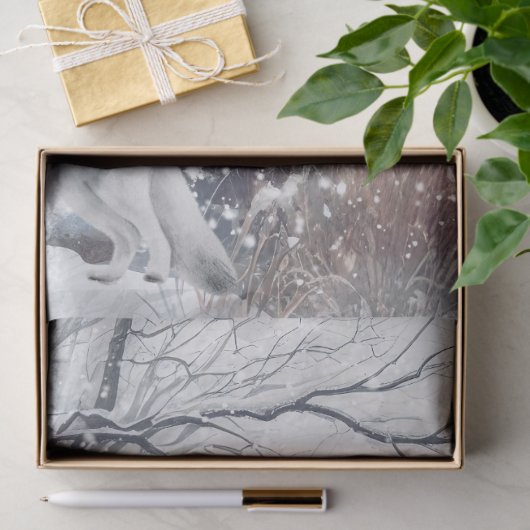 Waterverf Woodland Winter Herten Tissuepapier (Geschenk)