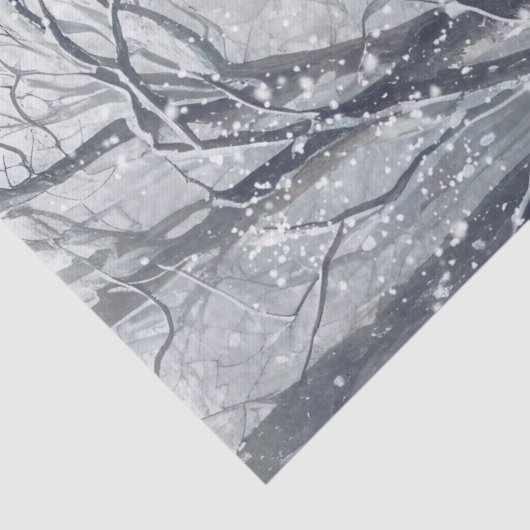 Waterverf Woodland Winter Herten Tissuepapier (Detail)