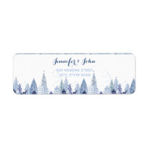 Waterverf Woodland Winter Wedding Return Label