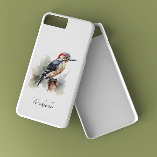 Waterverf Woodland Woodpecker, aangepast Case-Mate iPhone Case