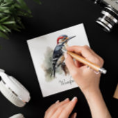 Waterverf Woodland Woodpecker, aangepast Kaart