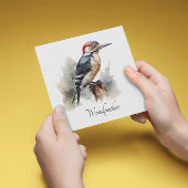 Waterverf Woodland Woodpecker, aangepast Kaart