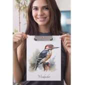 Waterverf Woodland Woodpecker, aangepast Klembord