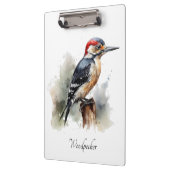 Waterverf Woodland Woodpecker, aangepast Klembord (Links)