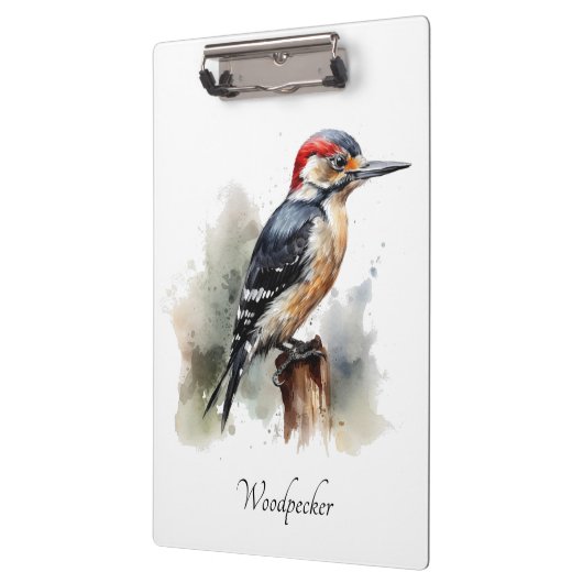 Waterverf Woodland Woodpecker, aangepast Klembord (Links)