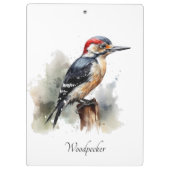 Waterverf Woodland Woodpecker, aangepast Klembord (Achterkant)