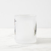 Waterverf Woodland Woodpecker, aangepast Matglas Koffiemok (Center)