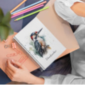 Waterverf Woodland Woodpecker, aangepast Planner