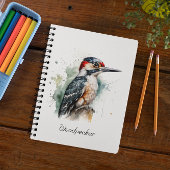 Waterverf Woodland Woodpecker, aangepast Planner