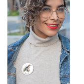 Waterverf Woodland Woodpecker, aangepast Ronde Button 5,7 Cm