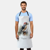 Waterverf Woodland Woodpecker, aangepast Schort (Gedragen)