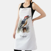 Waterverf Woodland Woodpecker, aangepast Schort (Insitu)