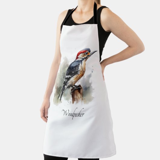 Waterverf Woodland Woodpecker, aangepast Schort (Insitu)