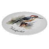 Waterverf Woodland Woodpecker, aangepast Snijplank (Hoek)