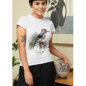 Waterverf Woodland Woodpecker, aangepast T-shirt