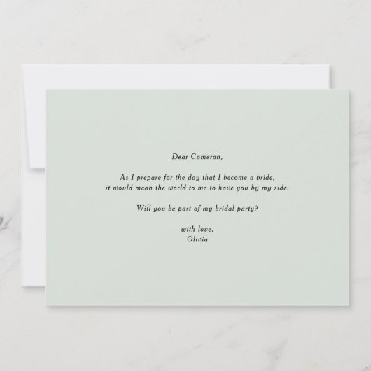 Waterverf Woodland, zult u mijn Man van eer zijn? (Achterkant)