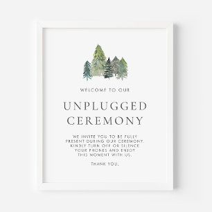 Waterverf Woodlands Unplugged Wedding Ceremony Poster