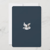 Waterverf Woodsy Forest Owl Wedding Kaart (Achterkant)