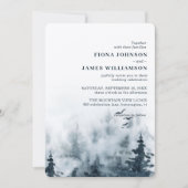 Waterverf Woodsy Forest Owl Wedding Kaart (Voorkant)