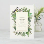 Waterverf. Woodsy. Uitnodiging van de Graduation P (Staand voorkant)