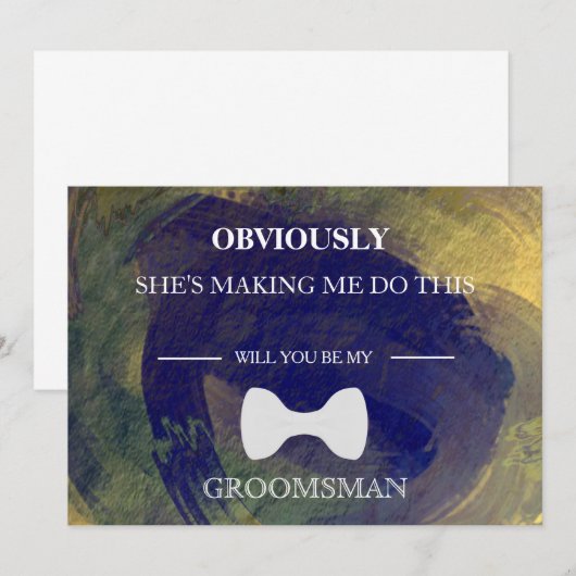 Waterverf word jij mijn Groomsman? Kaart (Voorkant / Achterkant)