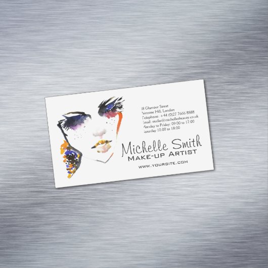 Waterverf wordt geconfronteerd met lange opscheppi magnetisch visitekaartje (Voorbeeld)