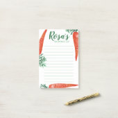 Waterverf wortelen - boodschappenlijst maalplannin post-it® notes (Op bureau)