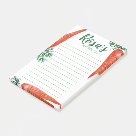 Waterverf wortelen - boodschappenlijst maalplannin post-it® notes (Schuin)