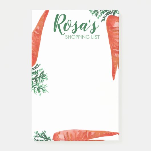 Waterverf wortelen - boodschappenlijst maalplannin post-it® notes (Voorkant)