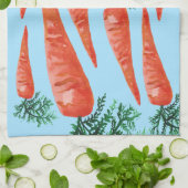 Waterverf wortelen collectie blauw theedoek (Gevouwen)